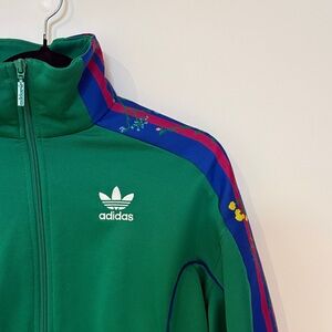 Green Adidas Women Sweater with Floral Detail